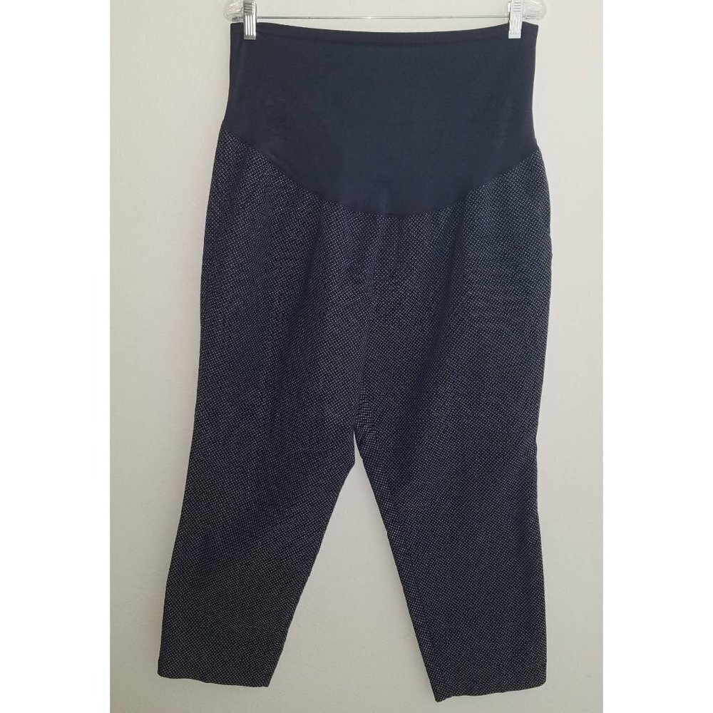 Old Navy Maternity Harper Capri Pants Navy Blue White Size 18 Regular Full Panel